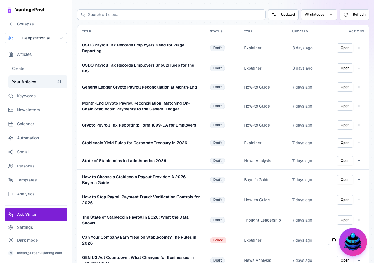 The Articles library tab for height comparison