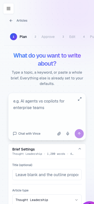 Create Article at 375px width
